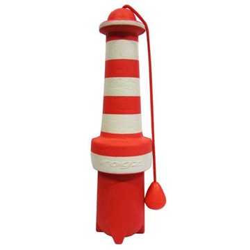 Rogz Lighthouse Dog Fetch Toy - Red & White