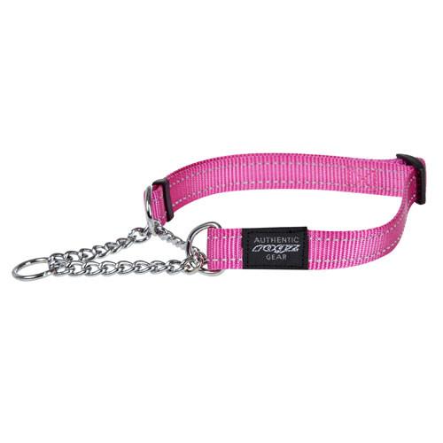 Rogz Utility Obedience Half Check Collar Pink Reflective Absolute Pets