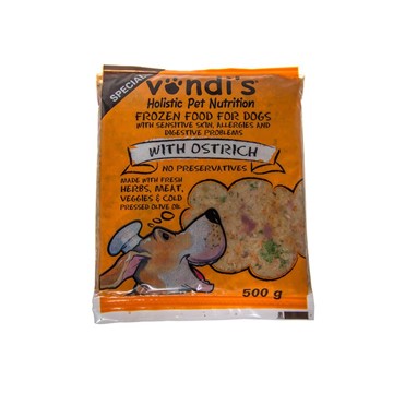 Vondis Special Ostrich Raw Food for Dogs (500g)