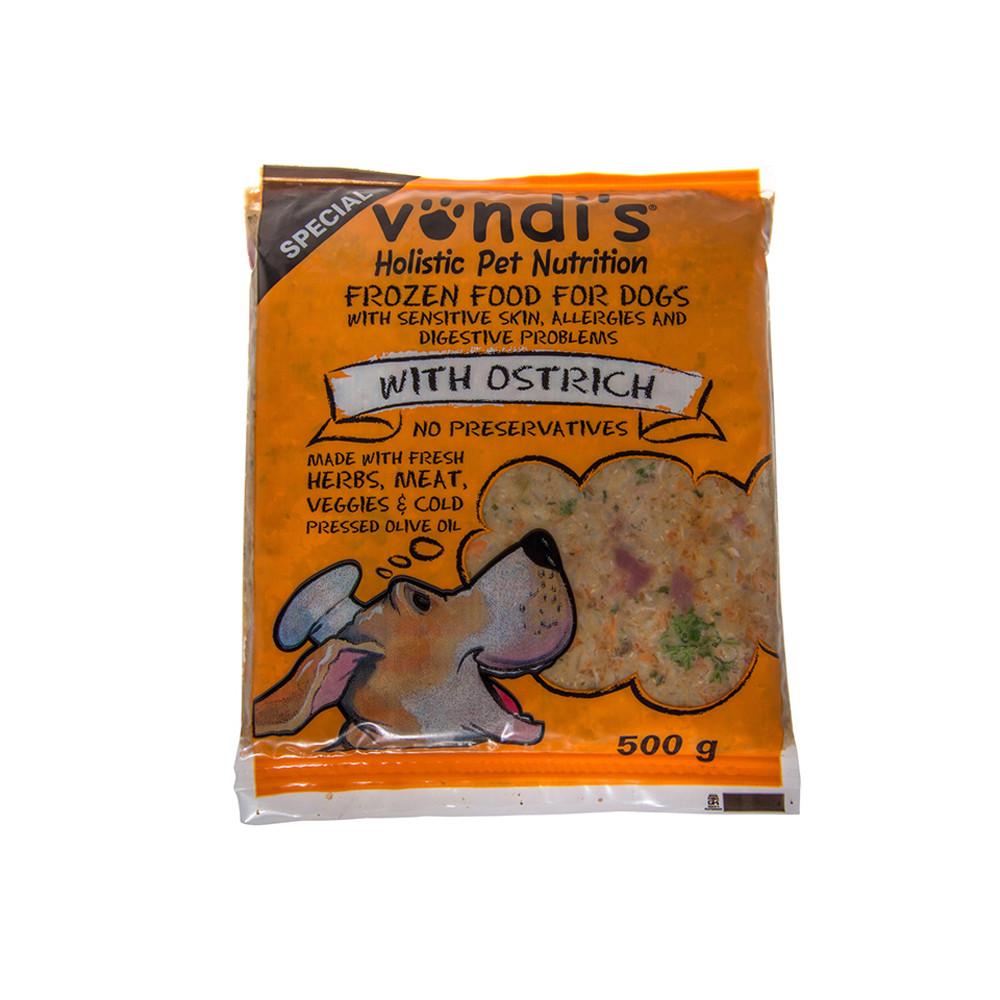 Vondis Special Ostrich Raw Food for Dogs (500g) Absolute Pets
