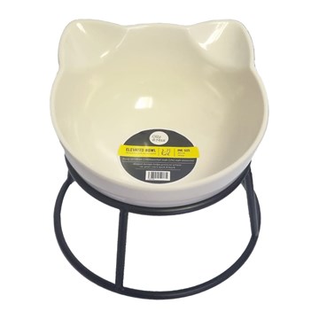 Olly &amp; Max Cat Bowl with Stand (White)