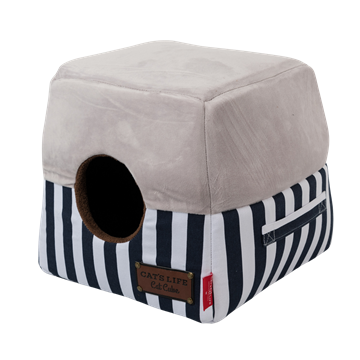 Dog's Life Cat Cube (Stripe Navy) 