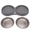 Olly & Max Double Cat Bowl (Charcoal)