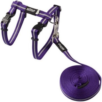 Rogz Catz Alleycat Reflective H-Harness and Lead Set - Purple